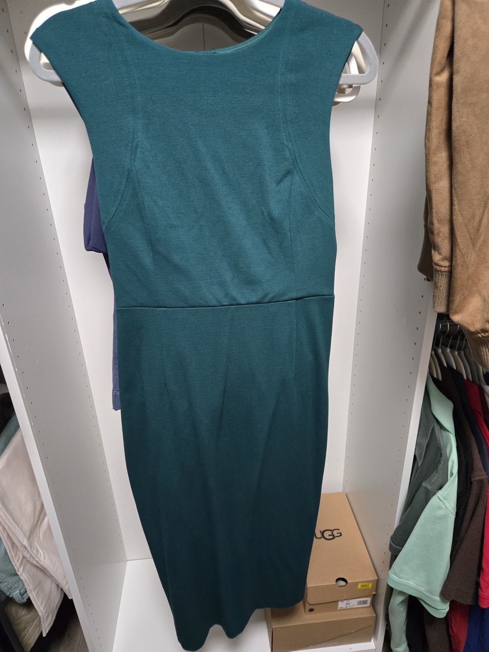 Women's Teal Sheath Dress - Classic Sleeveless Work Dress
